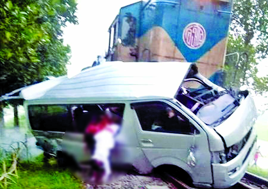 Sirajganj: Nine people including newlywed couple were killed as train hits microbus in Ullahpara on Monday