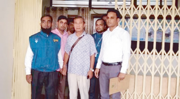 Arrested ex-Manager of Agrani Bank Nibaran Chandra Tangchainga.