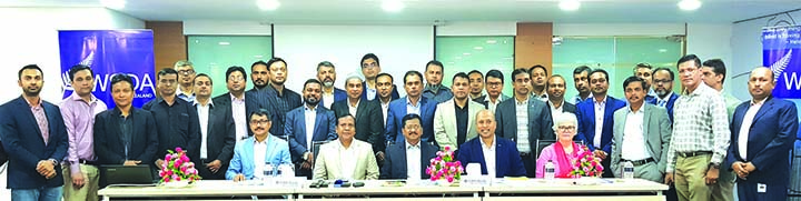 Md Mehmood Husain, Managing Director of NRB Bank poses with the participants at the inaugural ceremony of the two daylong training course titled "Leadership & Soft Skills Development" held at Bank's Institute of Learning & Development in the city recen