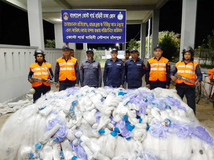 Members of Coast Guard recovered seven lakh of Yaba pills during a drive in Jaillardip area near Teknaf Port in Cox's Bazar on Friday.