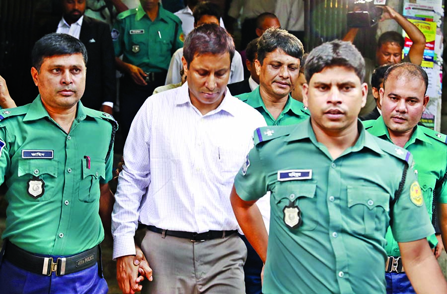 Sylhet DIG (Prison) Partha Gopal Bonik, who was arrested on charge of graft after recovering Taka 80 lakh from his Green Road residence in Dhaka was brought to Dhaka Session Judge Court by the police on Monday.