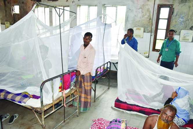 BARISHAL: A view of a dengue patient's Ward in Barishal Sher-E-Bangla Medical College Hospital (SBMCH) yesterday.