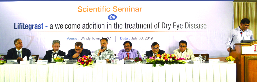 General Pharmaceuticals Limited organized a scientific seminar on "Lifitegrast- a welcome addition in the treatment of Dry Eye Disease"" in collaboration with Ophthalmological Society of Bangladesh (OSB) at Bangabandhu International Conference Center (BI"