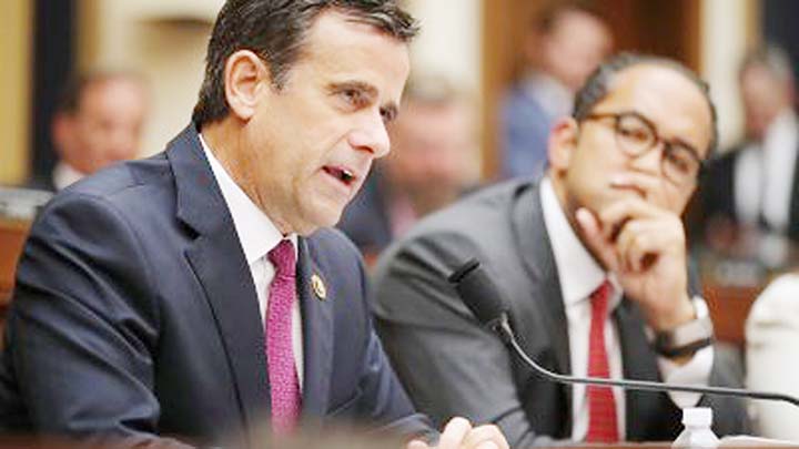 Rep. John Ratcliffe (R-TX) questions former special counsel Robert Mueller as he testifies before the House Intelligence Committee in Washington