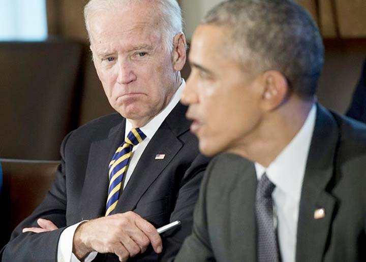 Democratic 2020 frontrunner Joe Biden (L) has made his political partnership with ex-President Barack Obama a centerpiece of his White House campaign, but even the former vice president has retreated from some Obama-era policies including deportations.