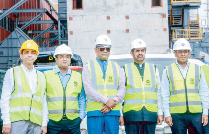 Syed Mohammed Al Mehri, Bangladesh's Ambassador to United Arab Emirates visiting the new GPH steel plant at Kumira in Sitakundo on Friday.