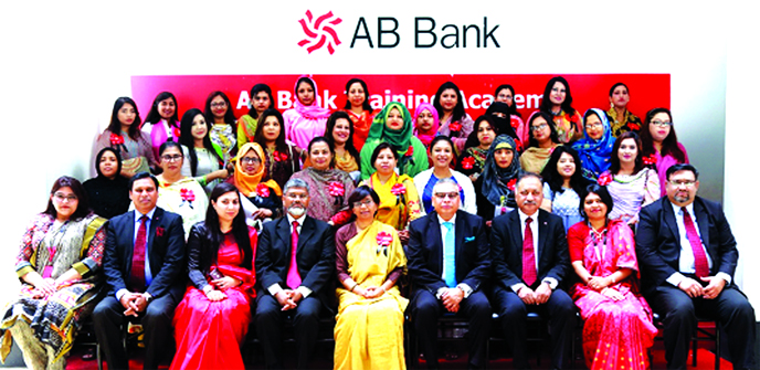 Lila Rashid, General Manager of SME and Special Programmes Department of Bangladesh Bank, poses for photograph with the participants of a workshop on "Skill Development on Business Operation & Financial Inclusion of Women Entrepreneurs in Banking" for t