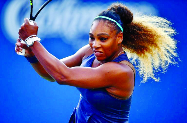 Serena Williams defeating Russia's Ekaterina Alexandrova to reach the quarter-finals of the WTA Toronto tournament in Toronto on Thursday.
