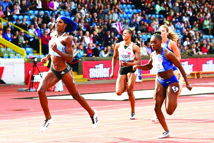 Bahamas Shaunae Miller-Uibo (left) beat a high class field in the 200 metres at the Birmingham Diamond League meeting on Sunday.
