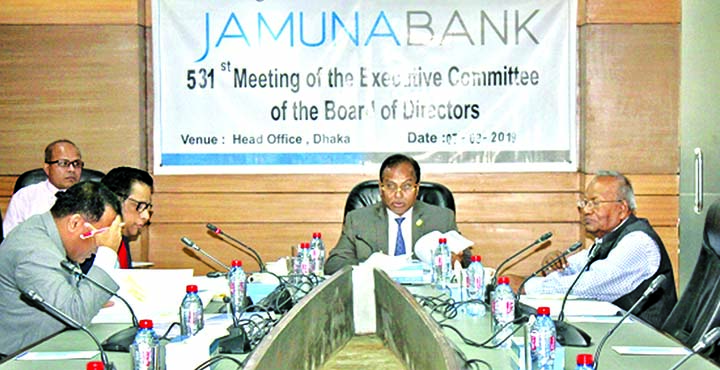 Nur Mohammed, EC Chairman of Jamuna Bank Limited, presiding over its 531st meeting at the banks head office in the city recently. Kanutosh Majumdar, Director and Shafiqul Alam, CEO of the bank were also present.