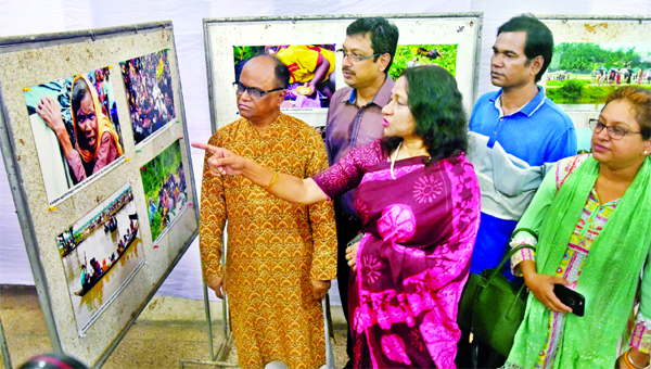 President and General Secretary of the Jatiya Press Club Saiful Alam and Farida Yasmin respectively visited a solo photo exhibition on Rohingyas by Photojournalist Sanaul Haque after inaugurating in the auditorium of the club on Friday.