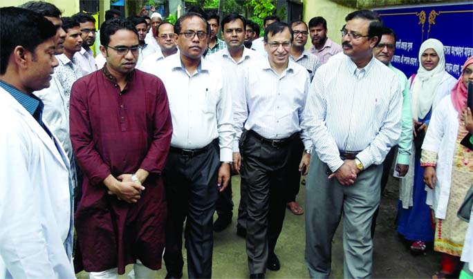 MIRZAPUR (Tangail): Kazi A B M Mohiul Islam, DG, Family Planning Directorate visiting Mirzapur Family Welfare Centre on Saturday.