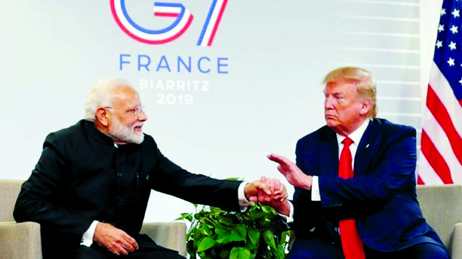 PM Modi and US President Donald Trump discussed the Kashmir issue on the sidelines of the G7 summit in the French town of Biarritz.