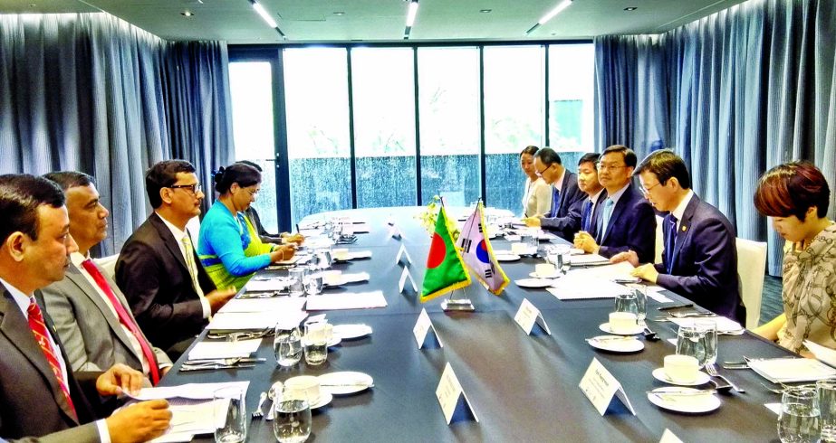 State Minister for Shipping Khalid Mahmud Chowdhury and Minister of the Ministry of Oceans and Fisheries of Korea Seong-Hyeok Moon held a bilateral meeting at Glad Hotel in Seoul, South Korea on Thursday.