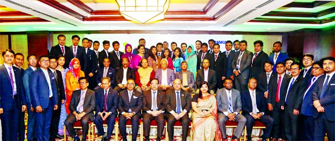 Dr Atiur Rahman, Chairman of Unnayan Shamannay and Former Bangladesh Bank Governor, poses for photograph at the closing ceremony of orientation programme of MTO Officers of Dhaka Bank Ltd (DBL) at its training institute in the city on Sunday. Banking Refo