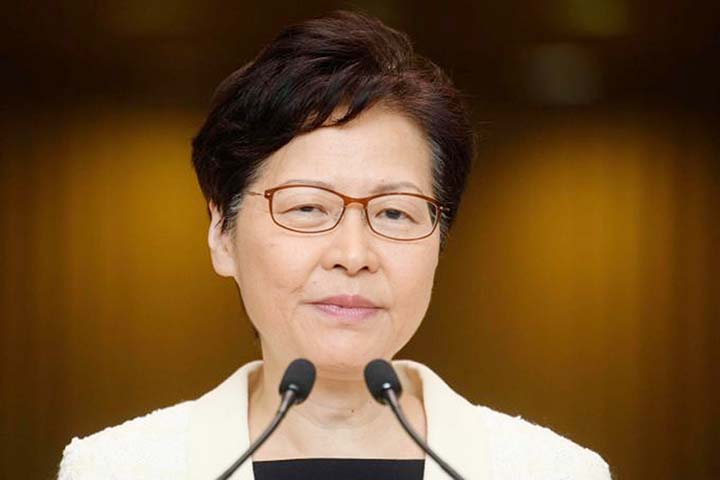 Hong Kong Chief Executive Carrie Lam says she will stay on as leader to solve the political crisis. Photo: Nora Tam.