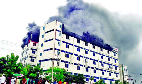 A fire broke out at the factory of MyOne Electronics Industry in Dhirasram area of Gazipur on Friday. Eighteen units of fire-fighters from different Fire Service stations rushed to the spot and doused the flame after eight hours of frantic efforts.