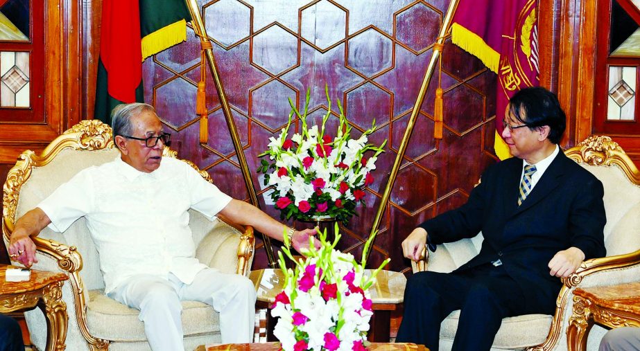 Japanese Ambassador to Bangladesh Hiroyasu called on President Md Abdul Hamid at Bangabhaban yesterday. Photo : BSS