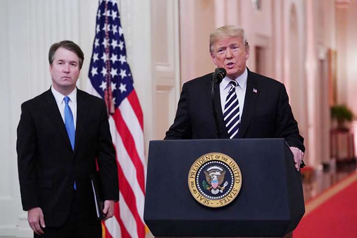 Donald Trump seized on the change to launch a full-throated attack on The New York Times, urging Justice Kavanaugh to sue for libel and suggesting the Justice Department "come to his rescue".