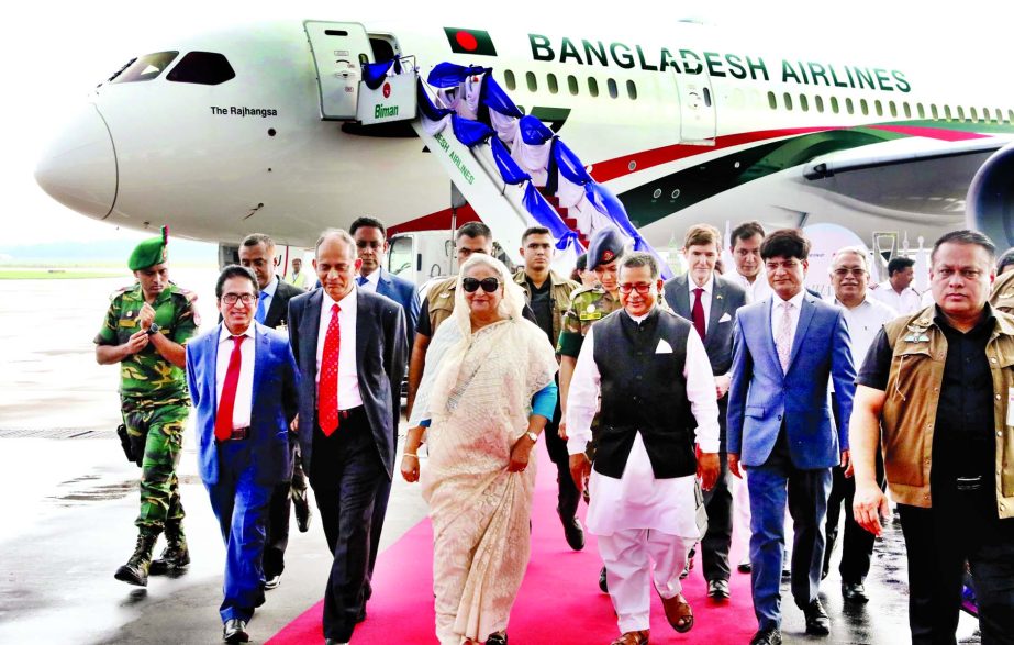 Prime Minister Sheikh Hasina inaugurated Biman's fourth Dreamliner Rajhangsha on Tuesday.