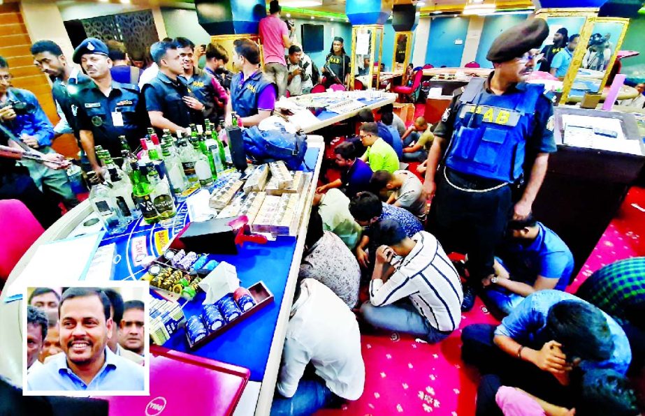 Rapid Action Battalion (RAB) seized huge amount of currency and gambling equipment, foreign liquor and arrested 142 people while busting an illegal "casino" at Fakirerpool Youngmen's Club on Wednesday. The casino belongs to Jubo League's Dhaka South