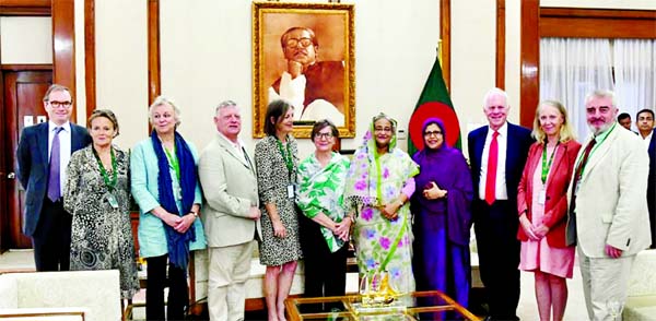 Visiting Chair of UK All-Party Parliamentary Group (APPG) Anne Main-headed UK Conservatives Friends of Bangladesh (CFoB) and the delegation of UK APPG on Population, Development and Reproductive Health jointly meet the Prime Minister Sheikh Hasina at Gano