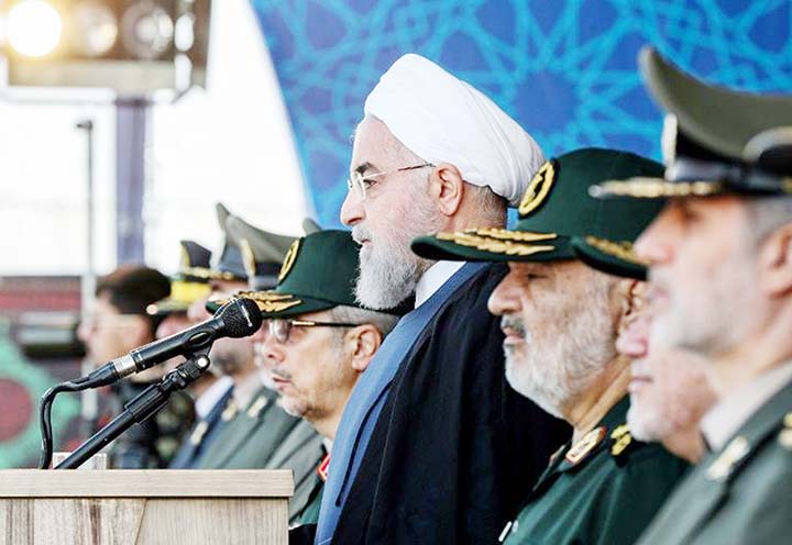 President Hassan Rouhani said at an annual military parade that Iran would put foward a peace plan to the United Nations.