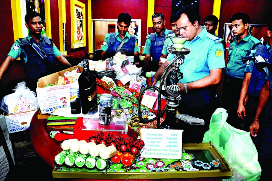 Police conducted drive at Arambagh Krira Sangha in Motijheel area of Dhaka on Sunday.
