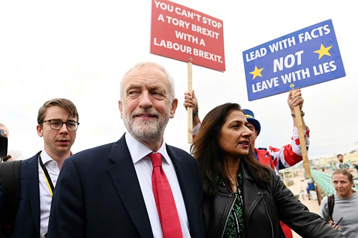 Britain's main opposition Labour Party leader Jeremy Corbyn Â© has persevered with efforts to embrace both wings of his party by leaving the ultimate decision on Brexit to voters. AP file photo