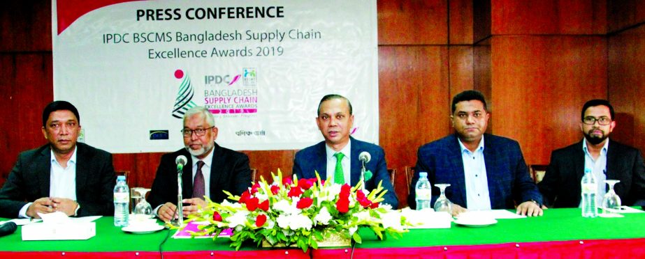 Naquib Khan, Corporate Affairs Director and President of Bangladesh Supply Chain Management Society (BSCMS), addressing at a press conference marking the 'Bangladesh Supply Chain Excellence Award (BSCEA)-2019 in association with IPDC Finance Limited at a