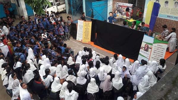 A view of puppet drama show arranged at a school in the Port City by BITA, ELLMA and CAB recently.