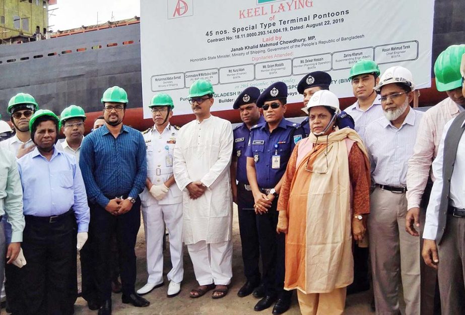 State Minister for Shipping Khalid Mahmud Chowdhury MP was present as Chief Guest at the inaugural programme of construction of 45 terminals of BIWTA at Anondo Shipyard in Narayanganj yesterday.