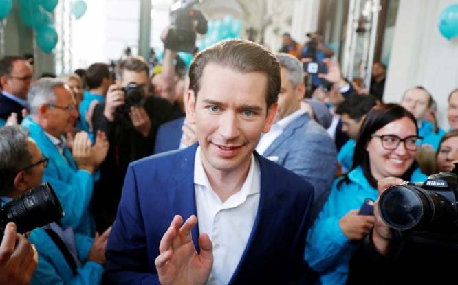 Head of Austria's Peoples Party and former Chancellor Sebastian Kurz.