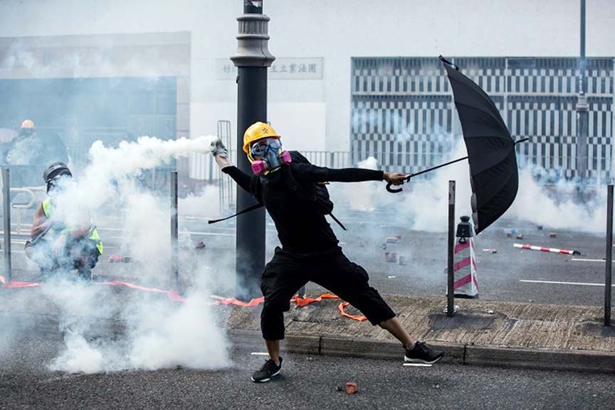 Running battles raged for hours across the city.