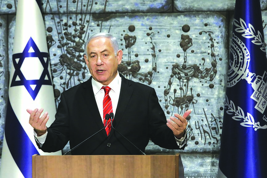 Israeli Prime Minister Benjamin Netanyahu gives a statement in Jerusalem. For the sixth time in his lengthy political career, Netanyahu has been tasked by Israel's president to form a new government. This time it's no mere formality, but rather a daunti