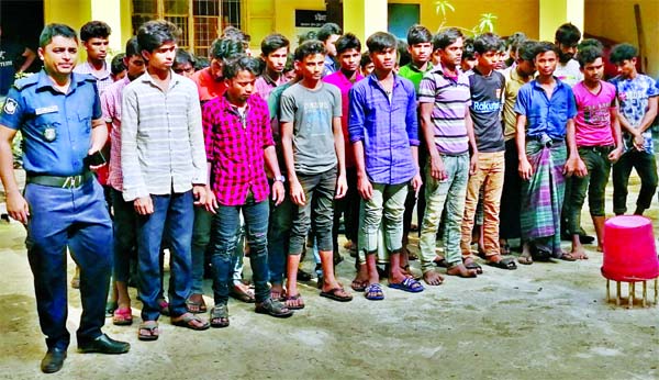 45 Rohingya men were arrested from a house in Sitakunda upazila of Chattogram during a raid conducted by law enforcement agencies on Wednesday.