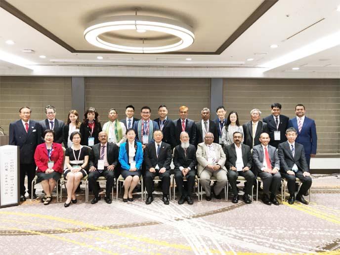 A.M.M. Khairul Bashar, President of BSTQM (5th from right, front line)and S.K. Nizam Uddin Ahmed, general secretary of BSTQM (7th from right bottom) are seen along with other country's delegates in Tokyo.