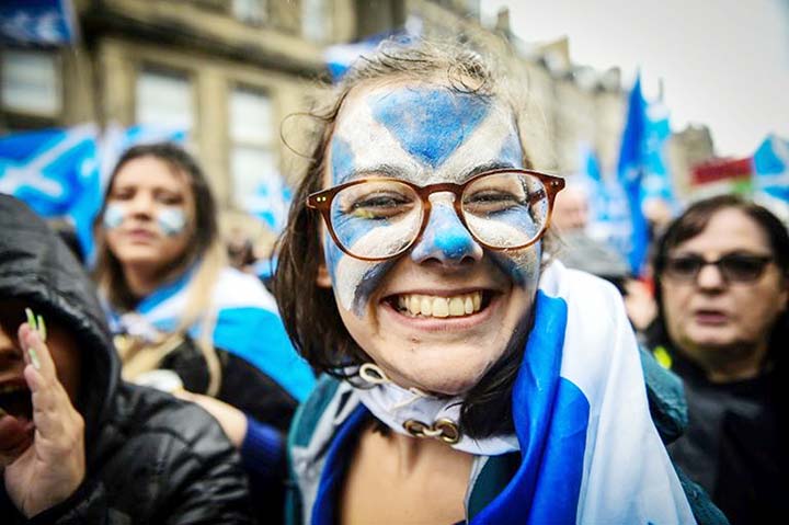 The march set off from Holyrood Park and marched up the Royal Mile in the heart of the Scottish capital