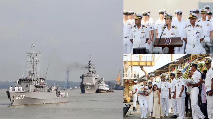 Two ships of Japanese Maritime Self Defense Course (JMSDF) arrived at Chattogram Sea Port at a courtesy visit on Sunday.