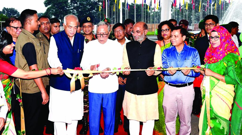 President Md Abdul Hamid formally opening the fair marking the World Habitat Day 2019 at the Bangabandhu International Conference Centre on Monday. PID photo