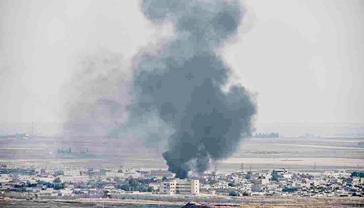 US military confirmed an explosion within a few hundred meters of its post near the town of Kobani.