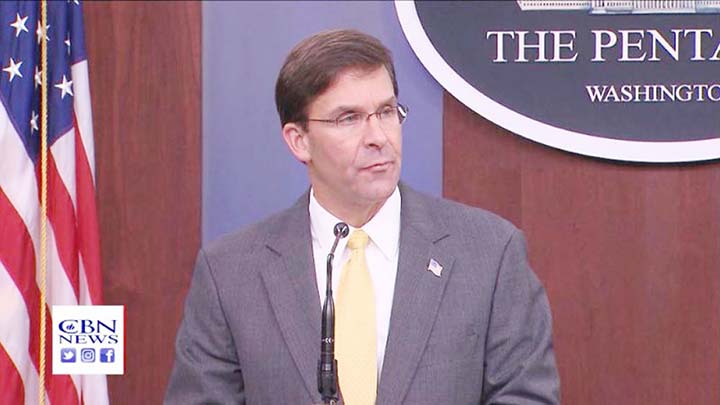 US Secretary of Defense Mark Esper announced the Pentagon is sending 3,000 more troops and two fighter squadrons to support Saudi Arabia's defenses against Iran.