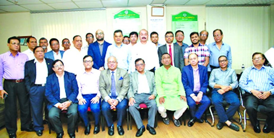 Dr Zaid Bakht, Chairman of Board of Directors of Agrani Bank Limited, poses for photograph after attending "Meet the Borrower" programme at Agrabad Circle Office in Chattogram on Friday. Mohammad Shams-Ul Islam, Managing Director and Md Anisur Rahman, D