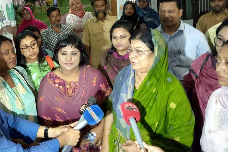 Acting VC of Chattogram University Prof Dr Shien Akter addressing media after visiting several halls of the University on Saturday.