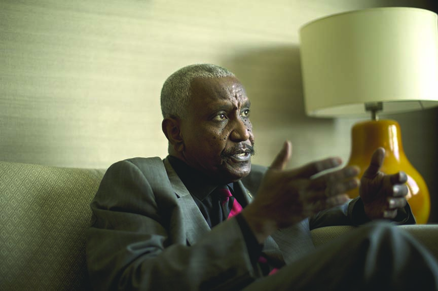 Yesir Arman, leader of the Sudan Revolutionary Front, an alliance of rebel groups, gives an interview, in Cairo, Egypt.
