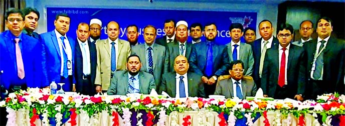Syed Waseque Md Ali, Managing Director of First Security Islami Bank Limited, poses along with participants for photograph after attending the bank's Quarterly Business Conference at its Khulna Zonal office recently. Md Mustafa Khair, Deputy Managing Dir