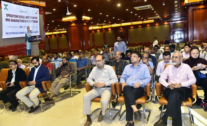 Mahbubul Alam, President Chattogram Chamber of Commerce and Industry speaking at a seminar on RMG Manufacturing in Chattogram was held at the Port City recently.