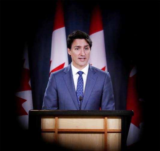 Trudeau speaks to the media for the first time since winning a minority government in the federal election.