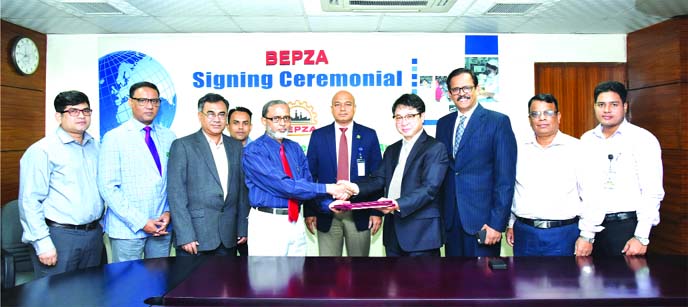 South Korean Company M/s. HKD Outdoor Innovations Limited signed an agreement with Bangladesh Export Processing Zones Authority (BEPZA) to expand their business with the investment of $20 million more to establish a new unit of tent and garments manufactu