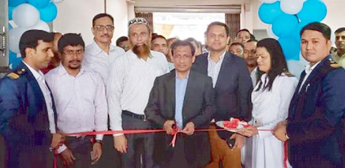 Chattogram Custom Commissioner Fakhrul Alam inaugurating Customs automation device system on Sunday.